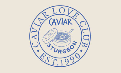 Caviar tin design. Sturgeon artwork. Sturgeon fish artwork for t shirt print, poster, sticker and other uses.