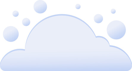 Light Blue Cloud with Bubbles  Soft, Dreamy Vector Illustration