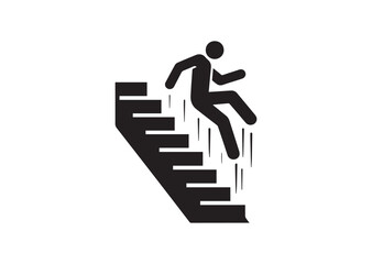 Falling Down Stairs Silhouette Vector