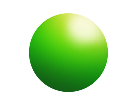 Green ball 3D. illustration without background. Object for use in various graphic design works.