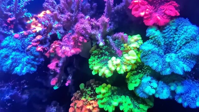 Vibrant coral reef marine life thrives in an underwater aquatic ecosystem
