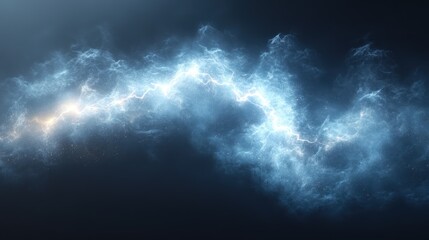 Fototapeta premium Powerful storm clouds with lightning in dark sky. Possible use Sci-fi, fantasy, abstract background