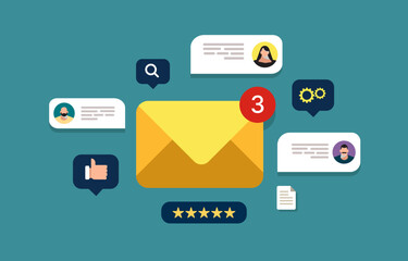flat infographic e-mail newsletter elements vector illustration