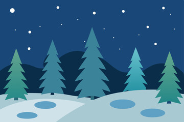 Naklejka premium winter landscape vector illustration