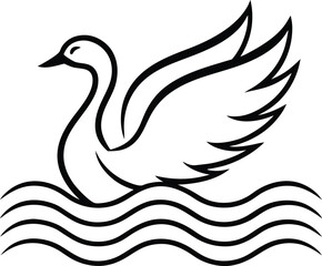 Swan line art logo