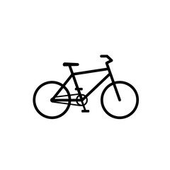 Fototapeta premium Minimalist bicycle illustration in black on a white background 