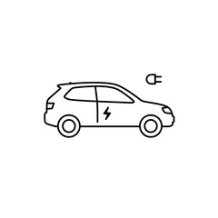 Electric car outline with charging plug for eco lifestyle concept  
