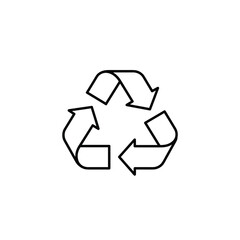 Obraz premium Recycling symbol in minimalist line art representing eco lifestyle 