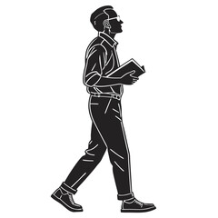 Silhouette of a Male Teacher