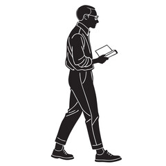 Silhouette of a Male Teacher