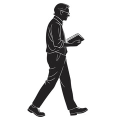 Silhouette of a Male Teacher