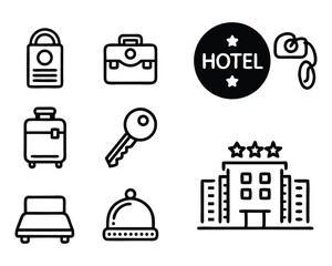 hotel icon set
