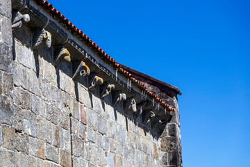 Detailed Romanesque Corbel Carvings at Santiago de Cereixo Church, Galicia, Spain © Nandi Estévez
