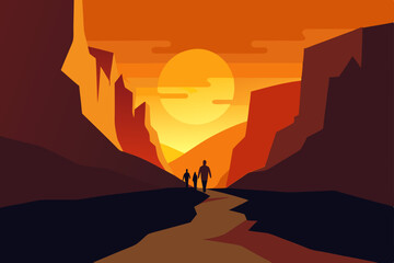 Naklejka premium sunrise in the mountains