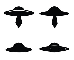 Unidentified Flying Objects A Collection of UFO Icon Illustrations - Perfect for Sci-Fi Designs, Websites, and More
