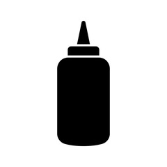Ketchup sauce bottle icon isolated on white background.