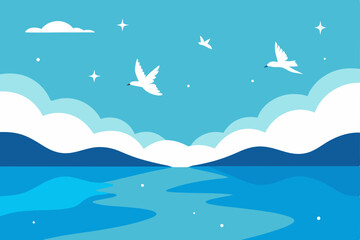 vector illustration of a sea background