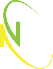 N logo design vector template design for brand
