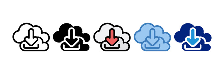 Obraz premium Cloud Download Icon Element For Design