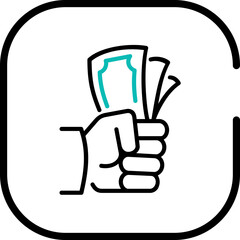 Hand holding money icon