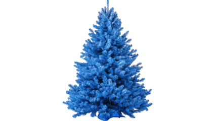 Blue christmas tree on transparent background, png