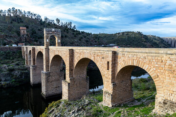 Ancient Roman Bridge of Alcántara, Spain, a 2nd-Century Engineering Masterpiece Over Tagus River