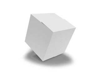 3D Illustration of Blank White Box Mockup Scene on Isolated Background