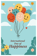 Radiant International Day of Happiness Illustration with Smiling Sun-04