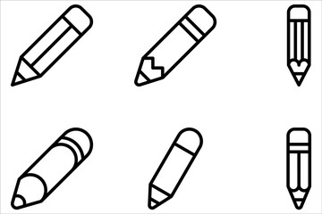 pencil icon set, Pencil Icon Perfect for Writing and Education on white background