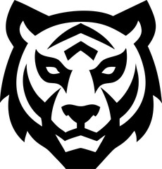 Obraz premium Fierce tiger head icon , vector wild animal head design.