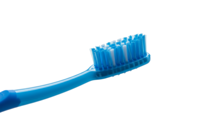A sparkling clean blue toothbrush ready to bring freshness and confidence promising a healthy on transparent background
