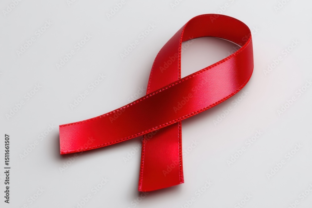 Poster red kidney awareness ribbon displayed against a soft white background highlighting the importance of