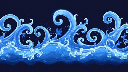 Fototapeta premium Abstract stylized water waves