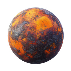Obraz premium Colorful textured planet with orange and grey surface reflects vibrant extraterrestrial landscapes