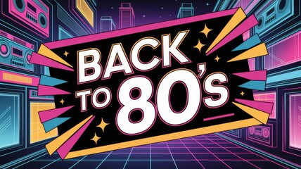 background with text Back to 80s
