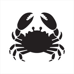 Crab Silhouette Icon – Marine Animal Vector Illustration