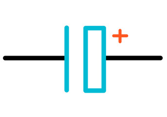 Polarized Capacitor Electrical Circuit Symbol