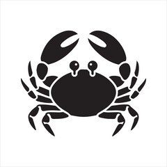 Crab Silhouette Icon – Marine Animal Vector Illustration