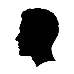 Flat Black Silhouette Vectors of Human Body and Internal Organs on White Background