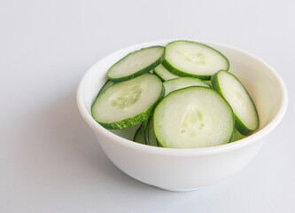 sliced cucumber in a bowl
