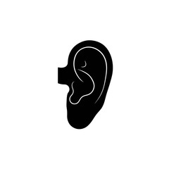 Flat Black Silhouette Vectors of Human Body and Internal Organs on White Background