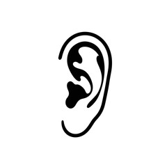 Flat Black Silhouette Vectors of Human Body and Internal Organs on White Background