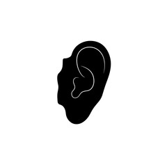 Flat Black Silhouette Vectors of Human Body and Internal Organs on White Background