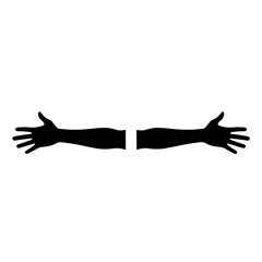 Flat Black Silhouette Vectors of Human Body and Internal Organs on White Background
