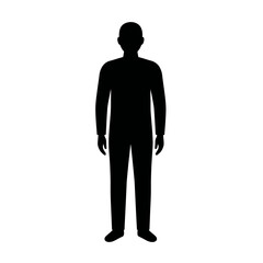 Flat Black Silhouette Vectors of Human Body and Internal Organs on White Background