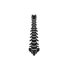 Flat Black Silhouette Vectors of Human Body and Internal Organs on White Background