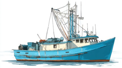 Side view of a fishing vessel