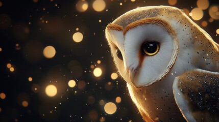Enchanted Barn Owl: A Nocturnal Beauty