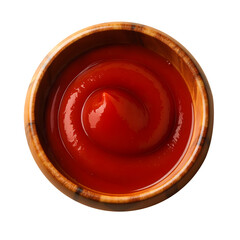overhead view of ketchup in a bowl
