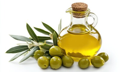 Pure Extra Virgin Olive Oil and Fresh Olives